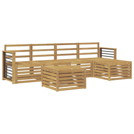 Utomhussoffset 6 pcs Vit Massivt Akaciaträ