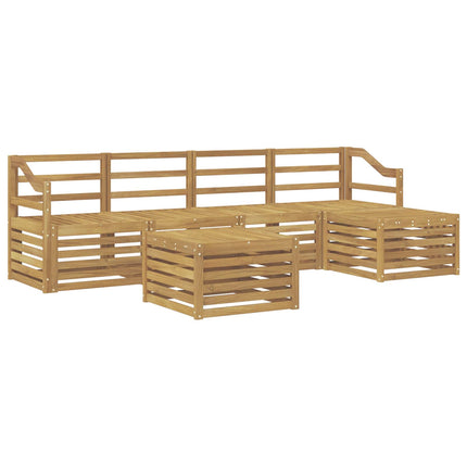 Utomhussoffset 6 pcs Vit Massivt Akaciaträ