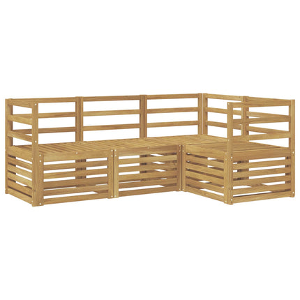Soffgrupper 4 pcs Vit 185,5 x 126,5 x 73 cm Massivt Akaciaträ