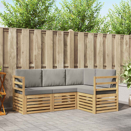 Soffgrupper 4 pcs Vit och ljusgrå 185,5 x 126,5 x 73 cm