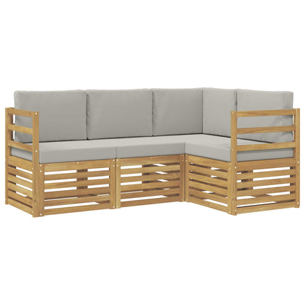Soffgrupper 4 pcs Vit och ljusgrå 185,5 x 126,5 x 73 cm