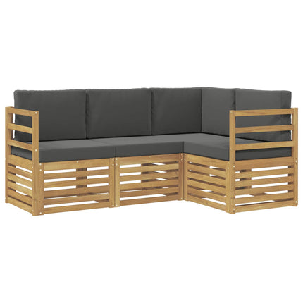 Soffgrupper 4 pcs Vit och antracit 185,5 x 126,5 x 73 cm