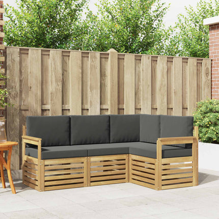 Utomhussoffset 4 pcs Vit och antracit 187,5 x 128,5 x 73 cm