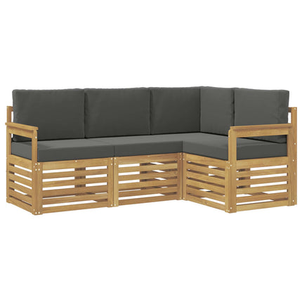 Utomhussoffset 4 pcs Vit och antracit 187,5 x 128,5 x 73 cm