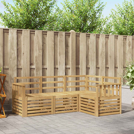 Soffgrupper 4 pcs Vit 187,5 x 128,5 x 73 cm Massivt Akaciaträ