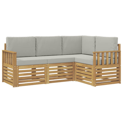 Utomhussoffset 4 pcs Vit och ljusgrå 187,5 x 128,5 x 73 cm
