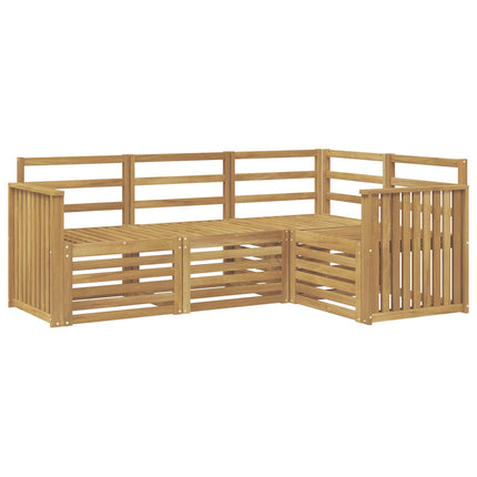 Soffgrupper 4 pcs Vit 187,5 x 128,5 x 73 cm Massivt Akaciaträ