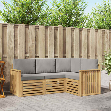 Soffgrupper 4 pcs Vit och ljusgrå 187,5 x 128,5 x 73 cm