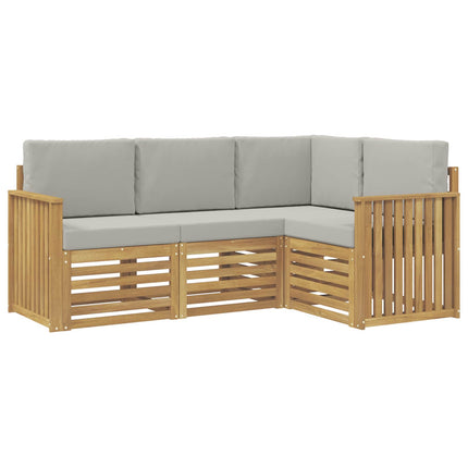 Soffgrupper 4 pcs Vit och ljusgrå 187,5 x 128,5 x 73 cm