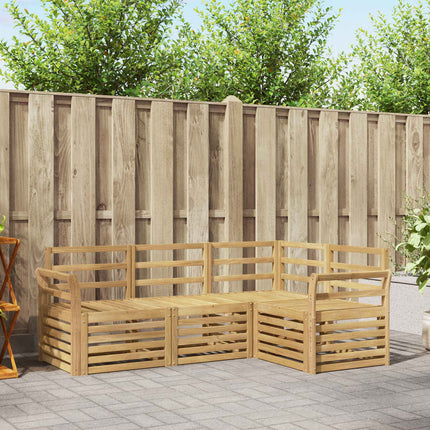 Soffgrupper 4 pcs Vit 190 x 130,5 x 73 cm Massivt Akaciaträ
