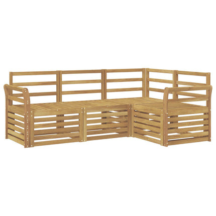 Soffgrupper 4 pcs Vit 190 x 130,5 x 73 cm Massivt Akaciaträ