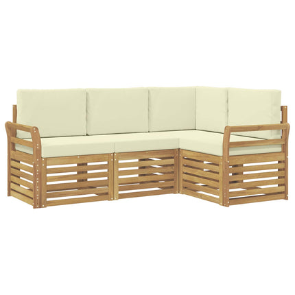 Soffgrupper 4 pcs Vit och grädde 190 x 130,5 x 73 cm Polyester