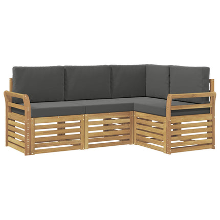 Soffgrupper 4 pcs Vit och antracit 190 x 130,5 x 73 cm