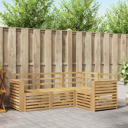 Soffgrupper 4 pcs Vit 191 x 132,5 x 73 cm Massivt Akaciaträ