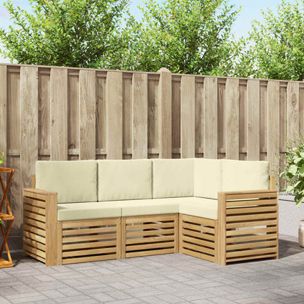 Soffgrupper 4 pcs Vit och grädde 191 x 132,5 x 73 cm Polyester