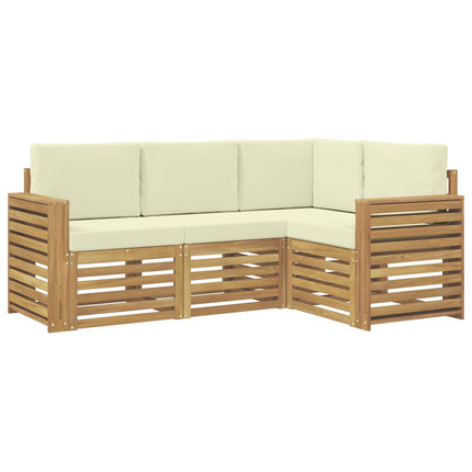 Soffgrupper 4 pcs Vit och grädde 191 x 132,5 x 73 cm Polyester