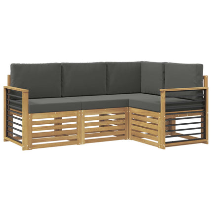 Utomhussoffset 4 st Vit och antracit Polyester
