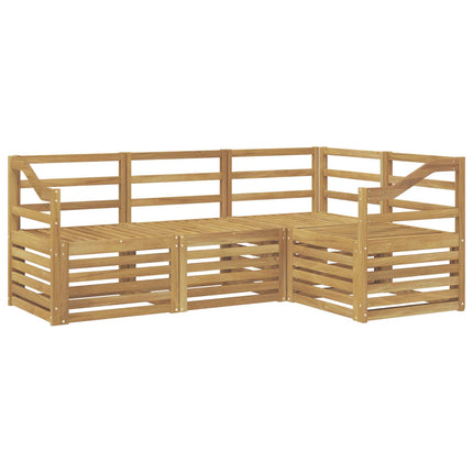 Soffgrupper 4 pcs Vit 185,5 x 126,5 x 73 cm Massivt Akaciaträ