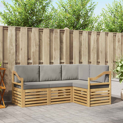Soffgrupper 4 pcs Vit och ljusgrå 185,5 x 126,5 x 73 cm