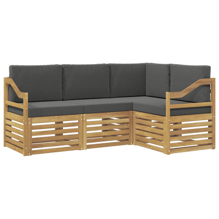 Utomhussoffset 4 st Vit och antracit Polyester