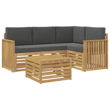 Utomhussoffset 5 pcs Vit och antracit 59 x 59 x 37 cm Polyester