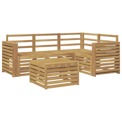 Utomhussoffset 5 pcs Vit 59 x 59 x 37 cm Massivt Akaciaträ