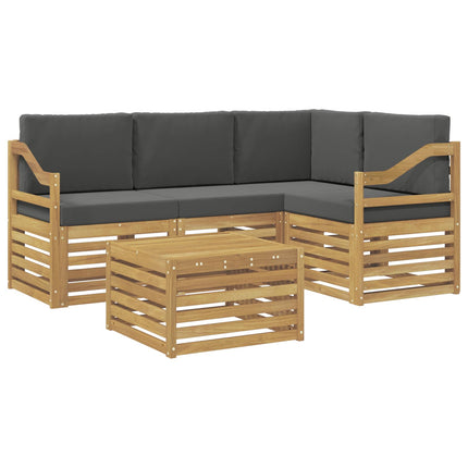 Utomhussoffset 5 pcs Vit och antracit 59 x 59 x 37 cm Polyester