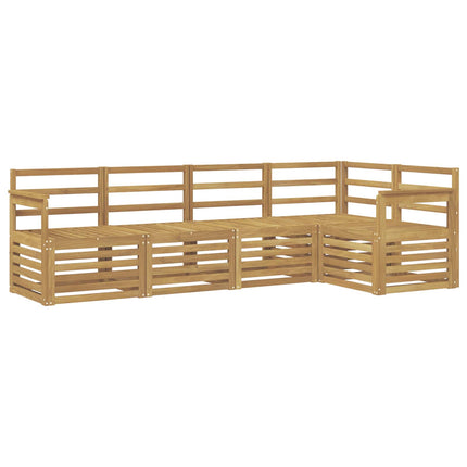Utomhussoffset 5 pcs Vit 247 x 128,5 x 73 cm Massivt Akaciaträ