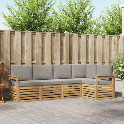 Utomhussoffset 5 pcs Vit och ljusgrå 247 x 128,5 x 73 cm