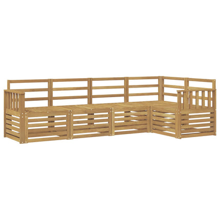 Utomhussoffset 5 pcs Vit 247 x 128,5 x 73 cm Massivt Akaciaträ