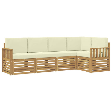 Utomhussoffset 5 pcs Vit och grädde 247 x 128,5 x 73 cm