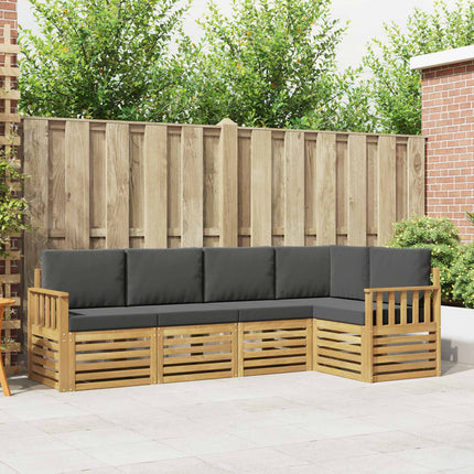 Utomhussoffset 5 pcs Vit och antracit 247 x 128,5 x 73 cm