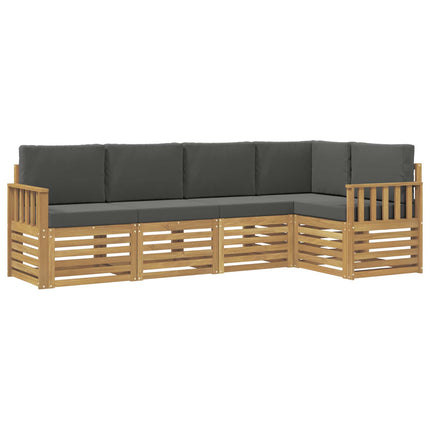 Utomhussoffset 5 pcs Vit och antracit 247 x 128,5 x 73 cm