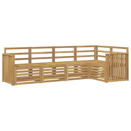 Utomhussoffset 5 pcs Vit 247 x 128,5 x 73 cm Massivt Akaciaträ