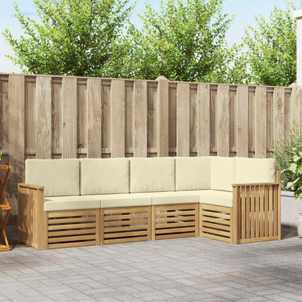 Utomhussoffset 5 pcs Vit och grädde 247 x 128,5 x 73 cm