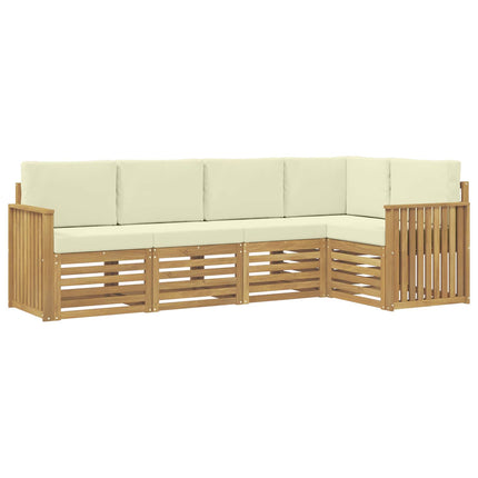 Utomhussoffset 5 pcs Vit och grädde 247 x 128,5 x 73 cm