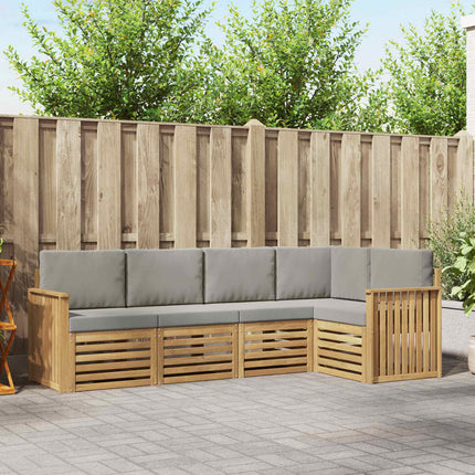 Utomhussoffset 5 pcs Vit och ljusgrå 247 x 128,5 x 73 cm