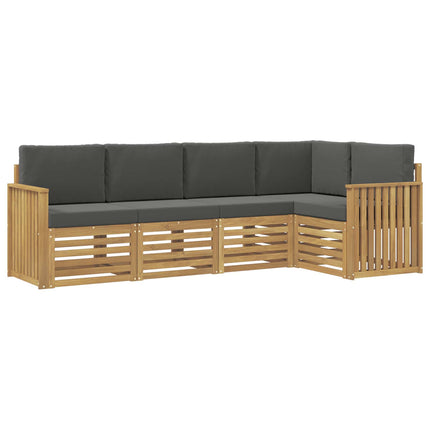 Utomhussoffset 5 pcs Vit och antracit 247 x 128,5 x 73 cm