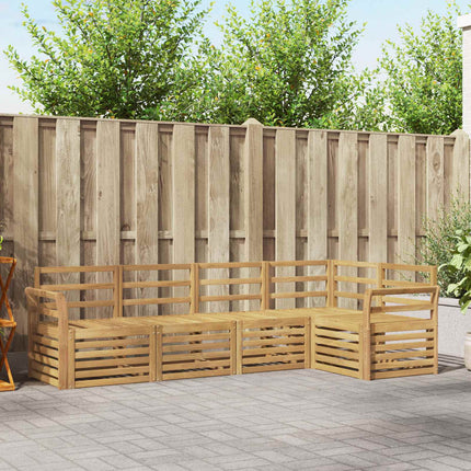 Utomhussoffset 5 pcs Vit 249 x 130,5 x 73 cm Massivt Akaciaträ