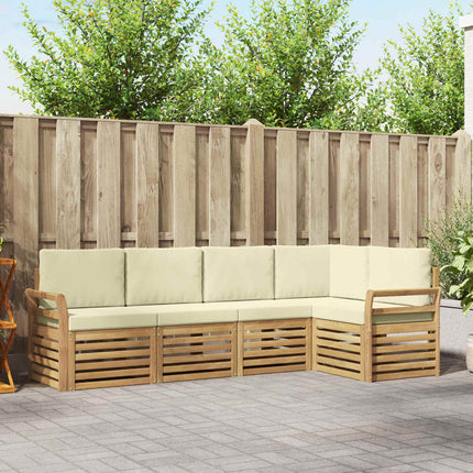 Utomhussoffset 5 pcs Vit och grädde 249 x 130,5 x 73 cm