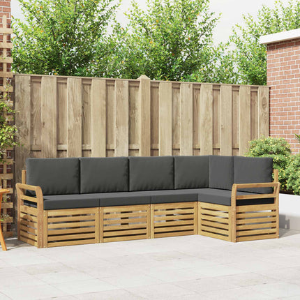 Utomhussoffset 5 pcs Vit och antracit 249 x 130,5 x 73 cm