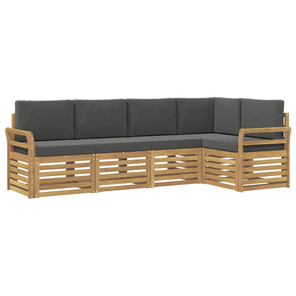 Utomhussoffset 5 pcs Vit och antracit 249 x 130,5 x 73 cm