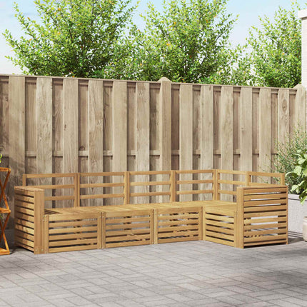 Utomhussoffset 5 pcs Vit 251 x 132,5 x 73 cm Massivt Akaciaträ