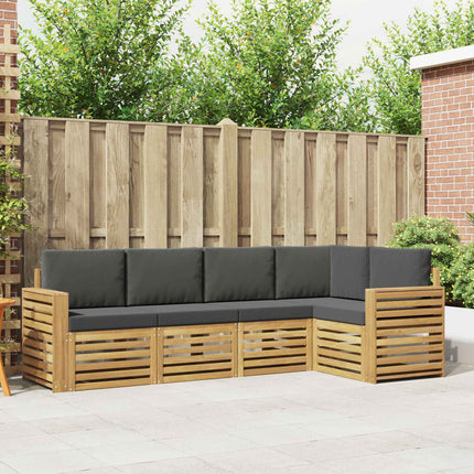 Utomhussoffset 5 pcs Vit och antracit 251 x 132,5 x 73 cm