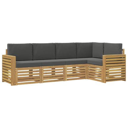 Utomhussoffset 5 pcs Vit och antracit 251 x 132,5 x 73 cm