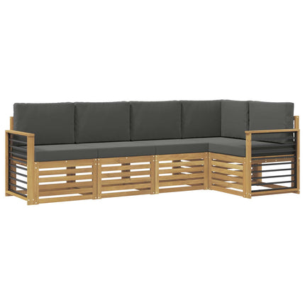 Utomhussoffset 5 st Vit och antracit Polyester