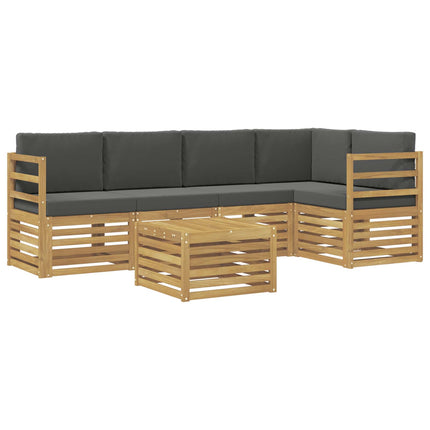 Utomhussoffset 6 st Vit och antracit Polyester