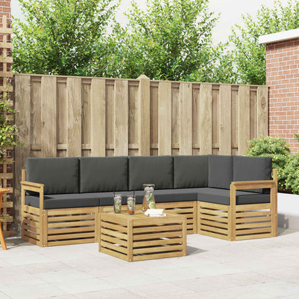 Utomhussoffset 6 pcs Vit och antracit 59 x 59 x 37 cm Polyester