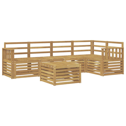 Utomhussoffset 6 pcs Vit 59 x 59 x 37 cm Massivt Akaciaträ