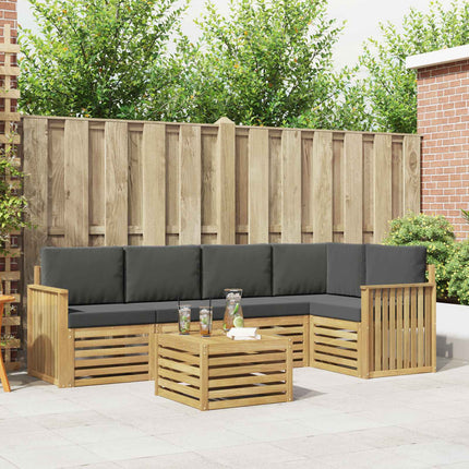 Utomhussoffset 6 pcs Vit och antracit 59 x 59 x 37 cm Polyester